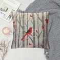 thumbnail image 2 of GOSMITH  Throw Pillow Cover Birds in Birch Animal Trees Nature Wild Red White Grey Rectangular Throw Pillow Covers for Couch Sofa Home Decor, 2 of 5