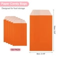 thumbnail image 2 of Uxcell 100Pcs Bolsas de Papel Kraft, 6" x 3" Bolsas de Caramelo Impermeables, Bolsas de Favor Planas, Bolsas de Regalo Pequeñas, Naranjas, 2 of 6