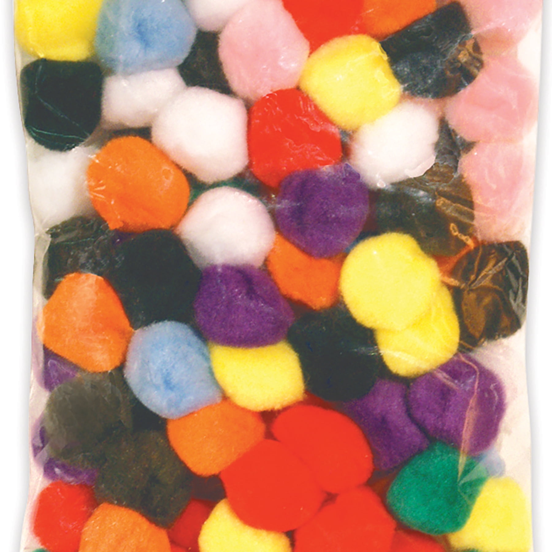 Creativity Street Pom Pons, Bright Hues Assortment, 1", 100 Per Pack, 6 Packs