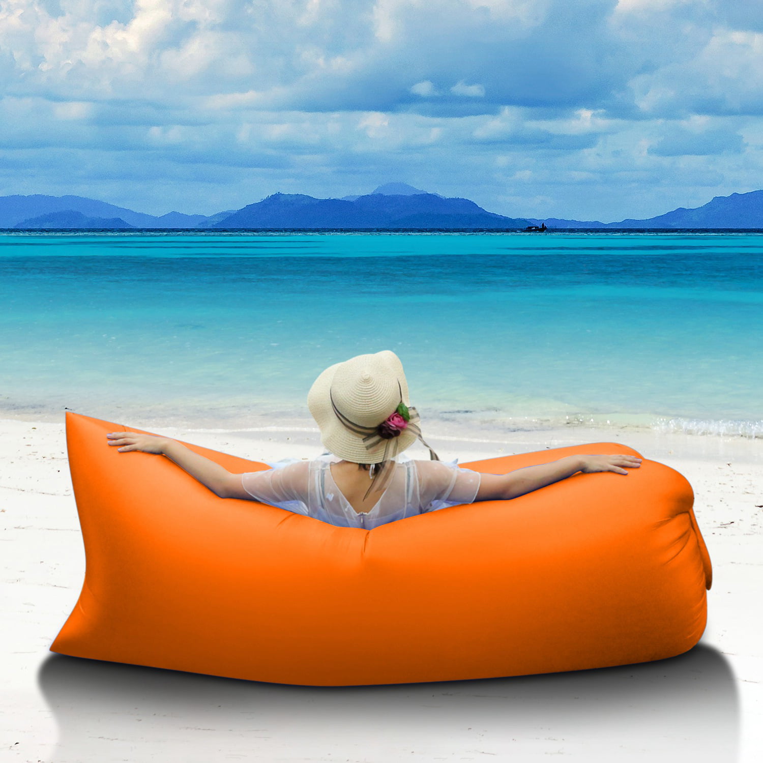Inflatable Air Bed Sofa Camping Travel Holiday Beach Lazy Sleeping Bag 