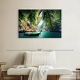 thumbnail image 2 of Elephant Stock Thailand Long Boat Wall Art - Horizontal Canvas Wall Art - Living Room Wall Decor - Beach Canvas - Teal And Green Decor - 39" x 26", 2 of 8