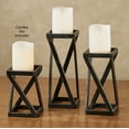 thumbnail image 2 of Mylle Geometric Black Metal Candleholders Set of Three, 2 of 5