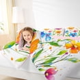 thumbnail image 3 of Erosebridal Chic Floral Bedding Comforter Set for Girls, Oil Painting Style Queen Bedding Sets, Pink Reversible, 7-Piece, 3 of 5