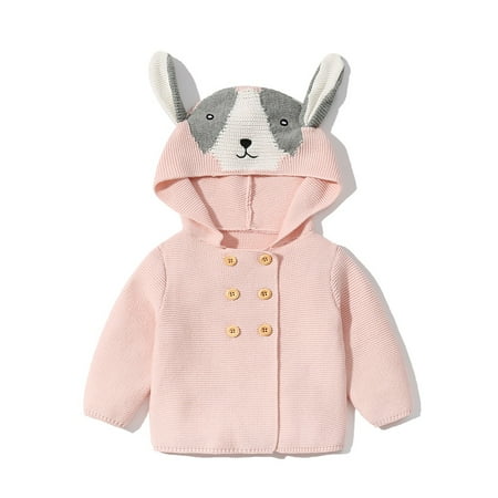 

Esaierr 6M-3Y Toddler Boys Girls Coats Jacket Kids Knitted Cardigan Hooded Outerwear Baby Boys Girls Fall Coats