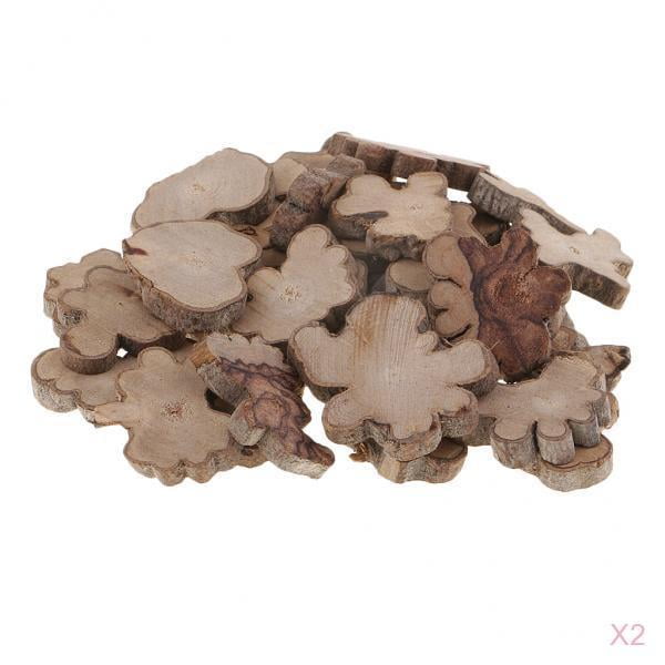 60 Pieces Irregular Natural Log Slices For Wedding Home Decoration