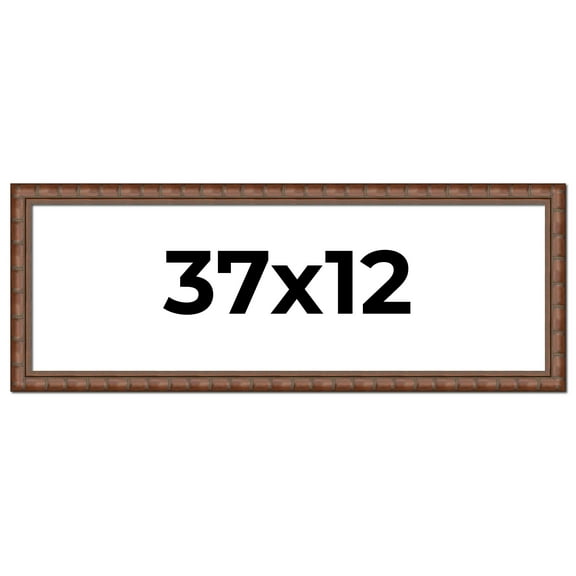 37x12 Dark Brown Bamboo Real Wood Picture Frame Width 1.5 inches | Interior Frame Depth 0.5 inches