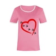 thumbnail image 3 of GERsome Valentines Day Cute Dog Paw Print T-Shirts Love Heart Short Sleeve Shirts Women's Casual Dog Lover Tee Blouse, 3 of 6