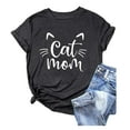 thumbnail image 1 of LUOGENLI T-shirts pour Femme pour Femmes T-Shirt à Col Rond d'Été à Imprimé Chat Coloré en Coton à Manches Courtes Haut T-Shirt 4TG T-shirts pour Femmes T-shirts Graphiques Fête de la Saint-Patrick Bleu Marine G, 1 of 2