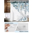 thumbnail image 3 of No Hook Cloth Fabric Shower Curtain with Snap in Liner, Blue Eucalyptus Leaves Waterproof Shower Curtains Set with See Through Top Window, Farmhouse Watercolor Floral Bath Curtains Shower 72"x72", 3 of 6