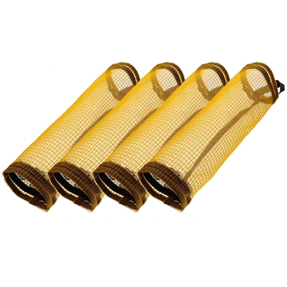 UPGRATOR 4Pcs Reusable Yellow Nylon Plastic Bag Holder Wall Mounted Grocery Bag Organizer