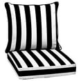 thumbnail image 2 of Arden Selections Outdoor Deep Seating cushion Set 24 x 24, Black cabana Stripe, 2 of 4