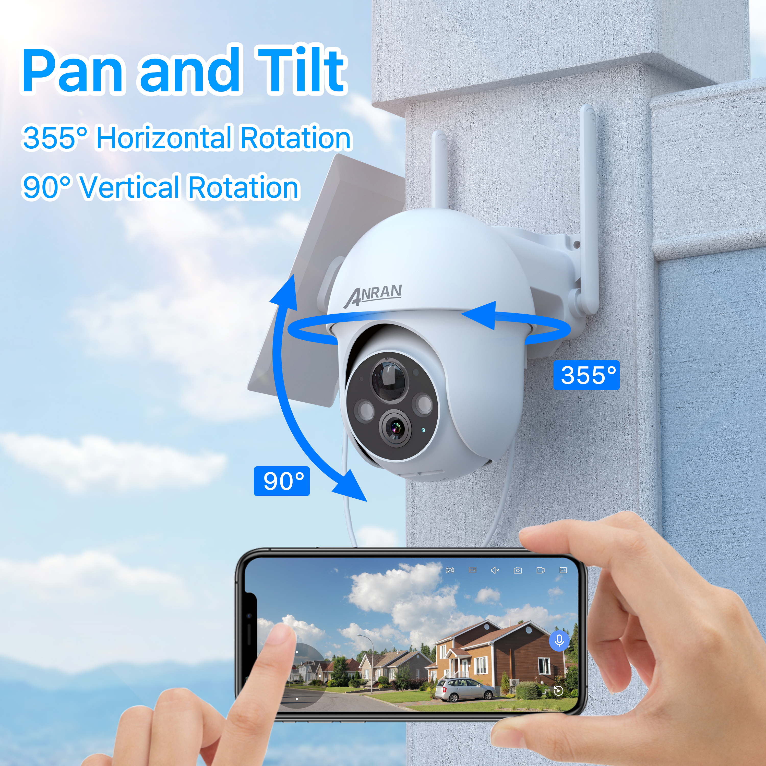 ANRAN 4K Solar Security Camera with 360° View and Color Night Vision photo 3