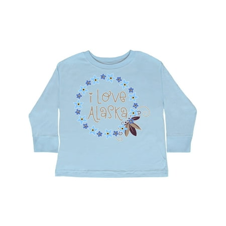 

Inktastic I Love Alaska Forget-Me-Not Flowers Gift Toddler Boy or Toddler Girl Long Sleeve T-Shirt