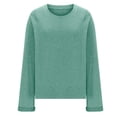 thumbnail image 4 of MeetoTime T-Shirt Surdimensionné à Manches 3/4 pour Femmes Pull Tendance Décontracté Col Rond Enroulable 2024, 4 of 7