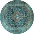 thumbnail image 1 of Ahgly Company Indoor Round Persian Light Blue Traditional Area Rugs, 3' Round, 1 of 4