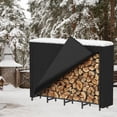 thumbnail image 2 of Support de Rangement pour Bois de Chauffage Extérieur avec Housse, Empileur de Bûches Intérieur en Métal Robuste avec Housse en Tissu Oxford 600D Résistant aux Intempéries, Support Organisateur de Rangement pour Poil de Bois pour Foyer, Noir, 2 of 8
