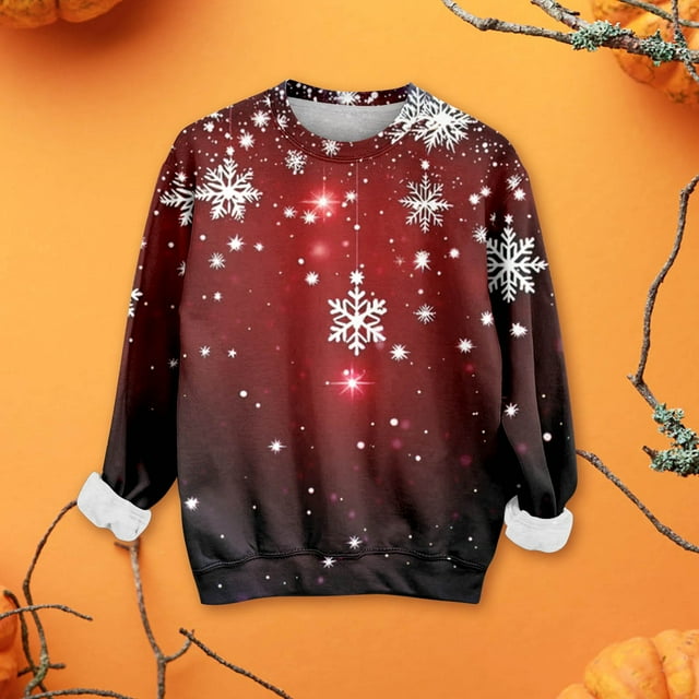 Chandails de Noël pour Femmes 2025 Col Rond Hiver Fêtes Mignons Pulls