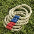 thumbnail image 3 of Triumph Wood Quoit Target Outdoor Lawn Game Set with Six Sisal Rope Toss Rings, 3 of 7