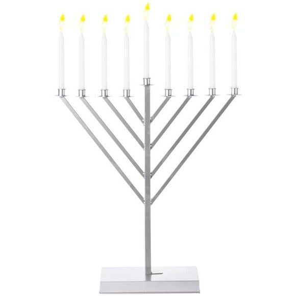 Vintiquewise QI003814.S Ménorah Hanukkah en Métal Argenté de 2 Pieds pour Synagogue - Grand
