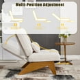 thumbnail image 3 of MOONMISS Modern Adjustable Lounge Chair with Footrest,Wooden Base Upholstered Recliner for Reading Rest Striped Velvet, 3 of 6