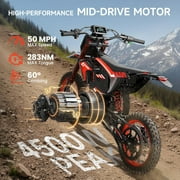 Electric Dirt Bike for Teens Adults, 4500W Peak Ebike, 60V 28.8AH with 50MPH & 60Miles Electric Mountain Bikes, 14/12 off-Road Fat Tire E-Bike, Dual Hydraulic Brakes, Full Suspension, UL2849 by SGS