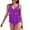 Purple, variant on MNCEKFOD Tummy Control Swimsuits for Women Summer 2025 Retro Slim Fit Push Up Swimsuits Padded V Neck Ruffle Sleeveless Swimsuit Bathing Suit Navy XL