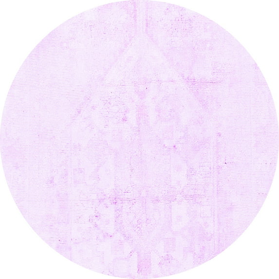 Ahgly Company Indoor Round Solid Purple Modern Area Rugs, 7' Round