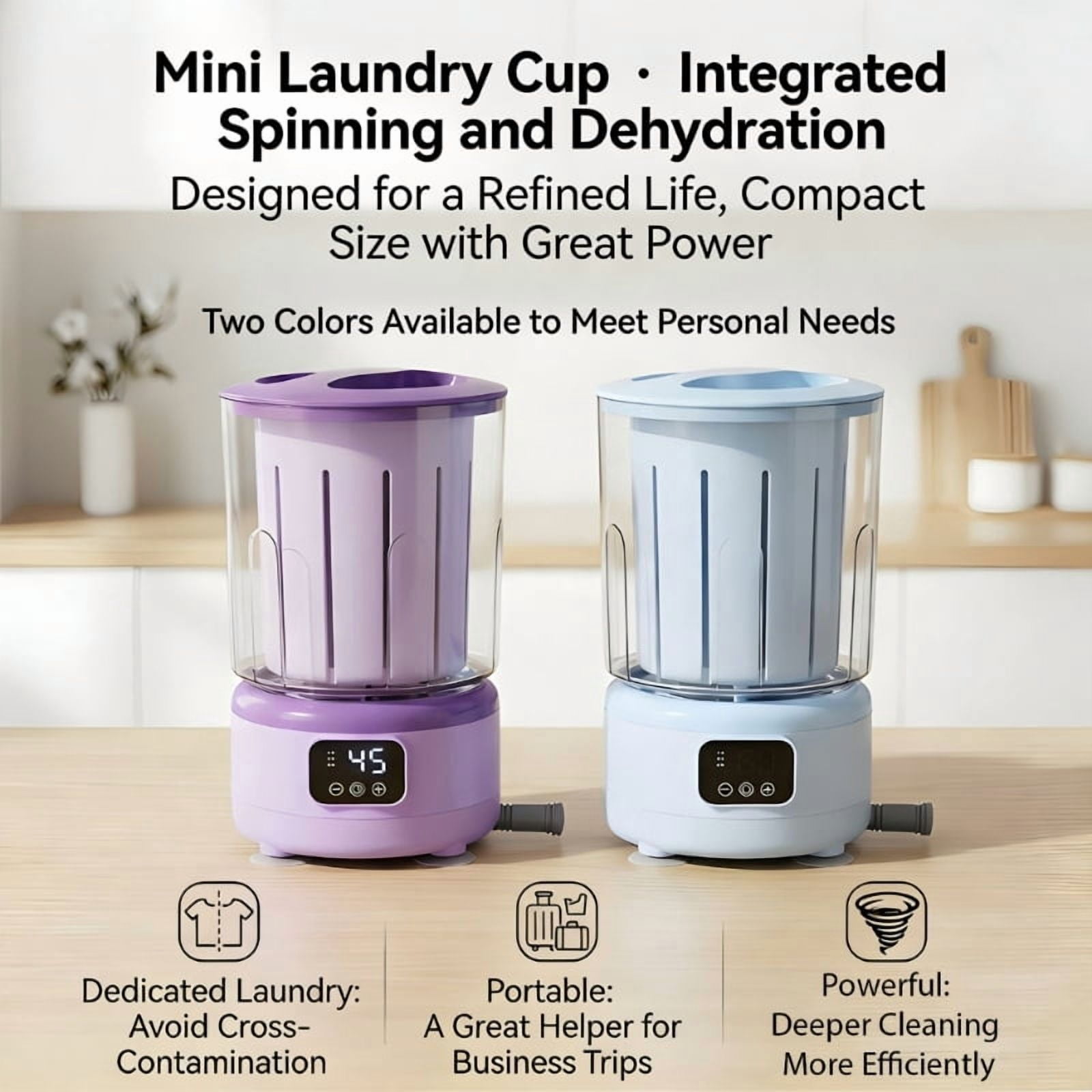 Underwear Washing Machine Rechargeable Small Portable Washing Machine Underwear Baby Clothes Lightweight for Apartment
