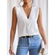 thumbnail image 5 of Blusa Sin Mangas Con Cuello En V Blanco Para Mujer, 5 of 30