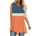 thumbnail image 2 of lSLJS Débardeur Femme Été Couleur Assortie Col Rond Sans Manches Tunique Décontractée Blouse, Débardeurs Femme, 2 of 5