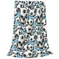 thumbnail image 2 of Honeii Football Soccer Ball Print Fleece Blanket - Throw Blanket for Bed, Sofa, Couch, Camping, and Travel , Microplush Ultra Soft Warm Blanket-50"x40", 2 of 7