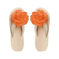 thumbnail image 2 of Women's Flower Flip Flops Flat Open Toe Summer Beach Casual Footwear Orange 36, 2 of 5