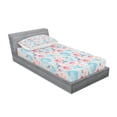 thumbnail image 3 of Ambesonne Vintage Fitted Sheet & Pillow Sham Set, Flowers Roses Teapot, Full, Pale Blue Pale Pink, 3 of 3