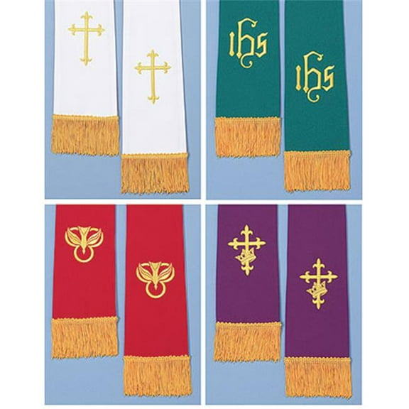 Christian Brands Church Supply KC131 Red White & Purple Green Reversible Stoles