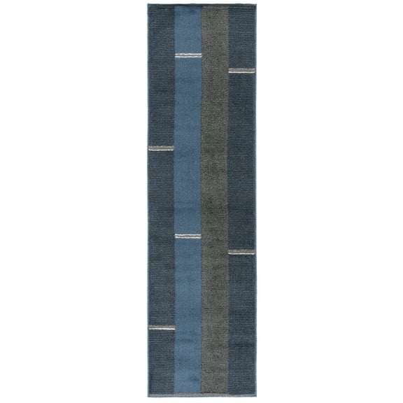 SAFAVIEH Pyramid Joanna Geometric Runner Rug, Navy/Grey Black, 2'2" x 8'
