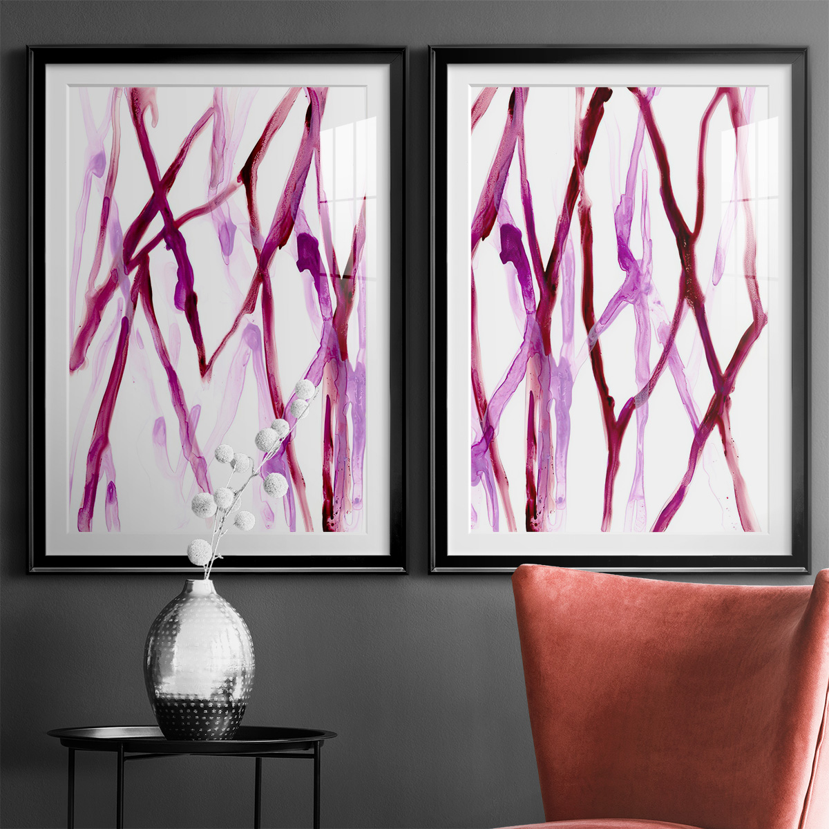 Wexford Home Runnel XV Premium Framed Print, 18.5" x 24.5" - Ready to Hang, Black (Set of 2)