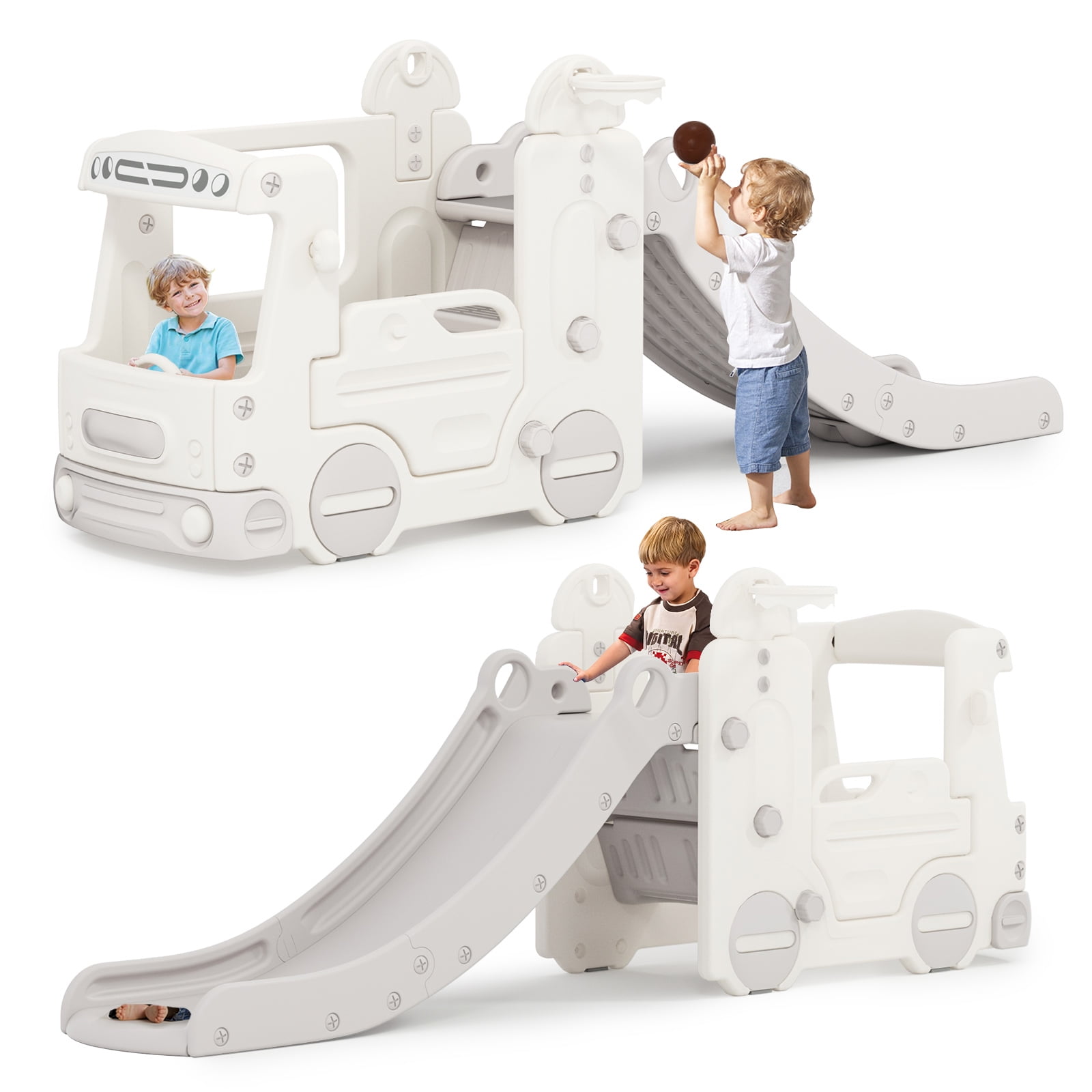 Zehnhase Children's Slide for Toddler, 4 in 1 Climber Slide Playset