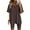Brown, variant on Summer Savings Clearance 2024! TAGOLD Womens Two Piece Outfits Sets,Women Fashion V-Neck Blouse Short Sleeve Tops Shorts Casual Suit Sets