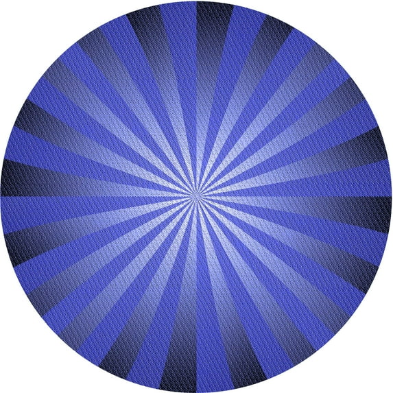 Ahgly Company Indoor Round Patterned Cobalt Blue Area Rugs, 4' Round