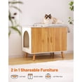 thumbnail image 5 of Maksone Hidden Large Cat Litter Box Furniture,White and Wood Litter Box Enclosure with Cat Scratcher&Deodorization, 31.5 "x 18.5" x 24.4", 5 of 7
