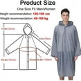 thumbnail image 2 of Pack de 2 Ponchos de Lluvia para Adultos Reutilizables, Impermeables para Mujeres Hombres con Capucha, 2 of 2