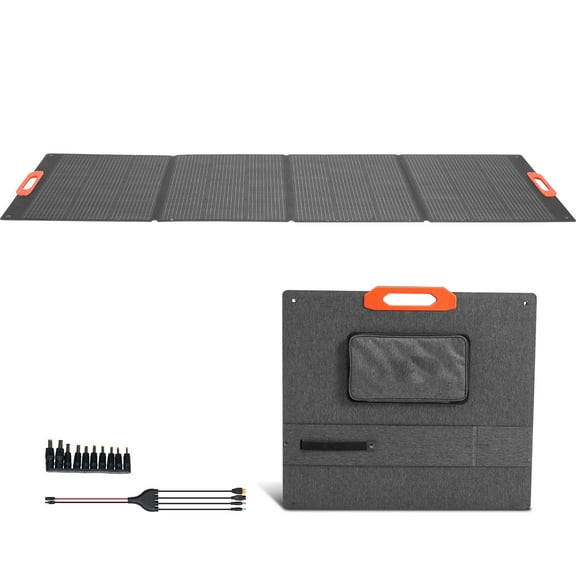 KFFKFF 300W Foldable Monocrystalline Solar Panel, High-Efficiency Portable Solar Charger with MC4 Output & Multi DC Adapters, IP67 Waterproof Design for Outdoor Power Stations, Camping, and Hiking