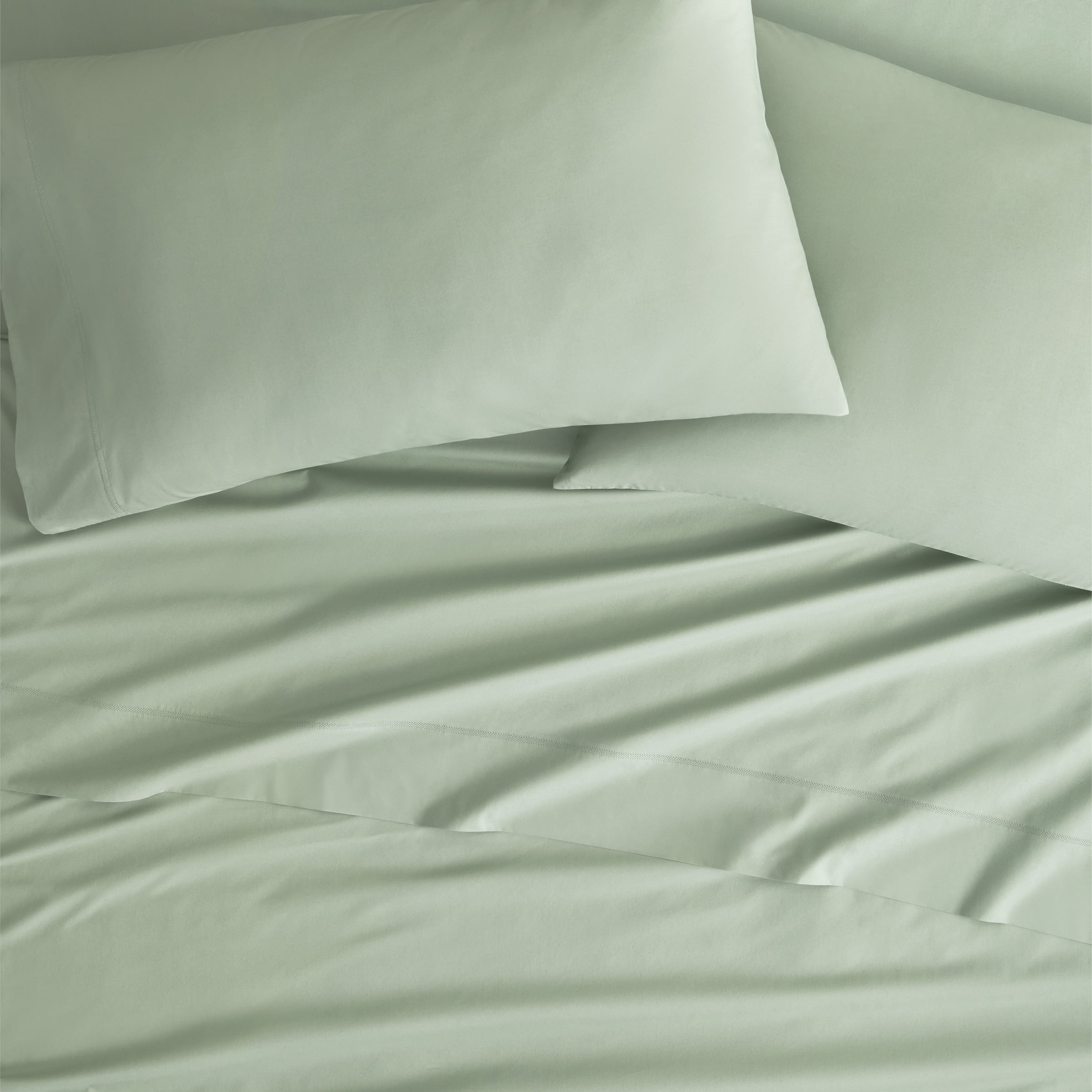 Wamsutta 1846 400 Thread Count Desert Sage Egyptian Giza Cotton Percale Pillow Cases, Queen (2 Count)