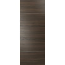 Wood Panel Brown Slab 18 x 80 | Planum 0020 Chocolate Ash | Use as Pocket Sliding Closet Door | Sturdy Solid Core Stripes Modern Door