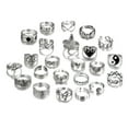 thumbnail image 4 of Set of 24 Gothic Silver Rings Set Elegant Grunge Rings Collection Including Flower And Butterfly for Women, 4 of 9