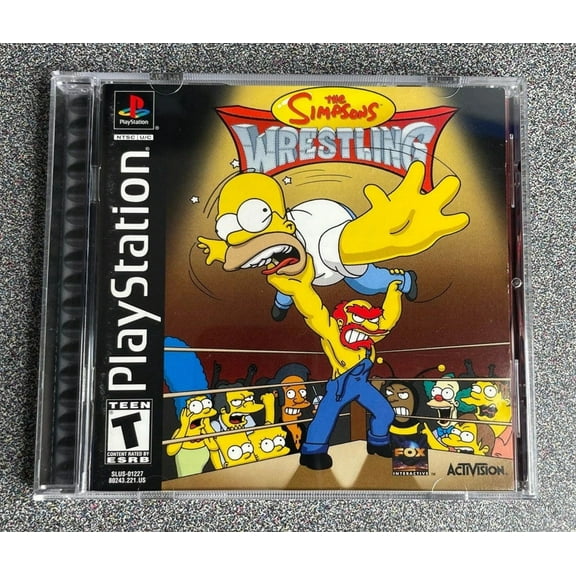 Pre-Owned The Simpson's Wrestling - Complete in Box - Black Label - Tested - PS1 Playstation 1 PSX