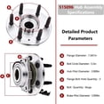thumbnail image 5 of Front Wheel Hub Bearing Assembly 4WD 6-Lugs 515096 Compatible with Chevy Tahoe Silverado 1500 Avalanche Suburban, Cadillac Escalade, GMC Yukon Sierra w/ABS (1), 5 of 5