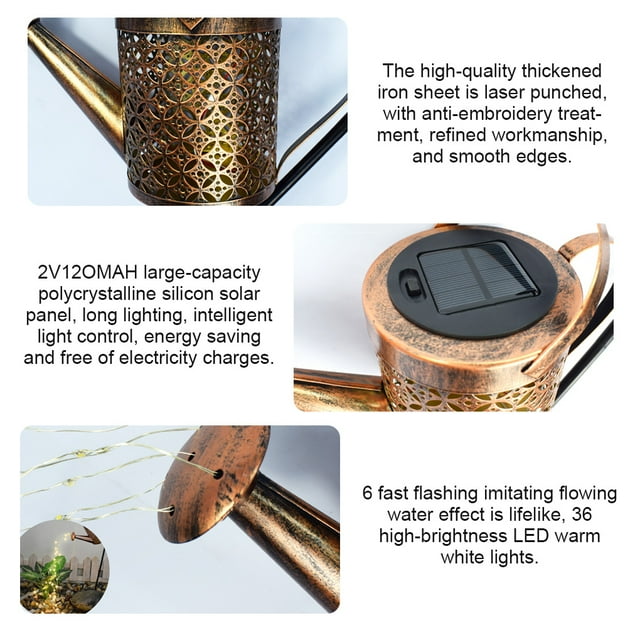 Garden Light String Outdoor Kettle Light String Yard Art Light String Garden Shower Lamp String Garden Kettle Light String