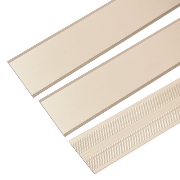 Uxcell 3 Pcs Aluminum Flat Molding Floor Transition Strip for Doorway, Laminate Flooring (1.4"x3 Ft, Purple Gold)