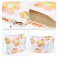 thumbnail image 3 of Bolsa de maquillaje floral portátil para mujeres para actividades al aire libre, viaje, color de lienzo variado, 3 of 3